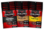 Jack Link’s Variety Pack – Includes Original, Teriyaki, & Peppered Beef Jerky – 15 Pack, 1.25 Oz Bags